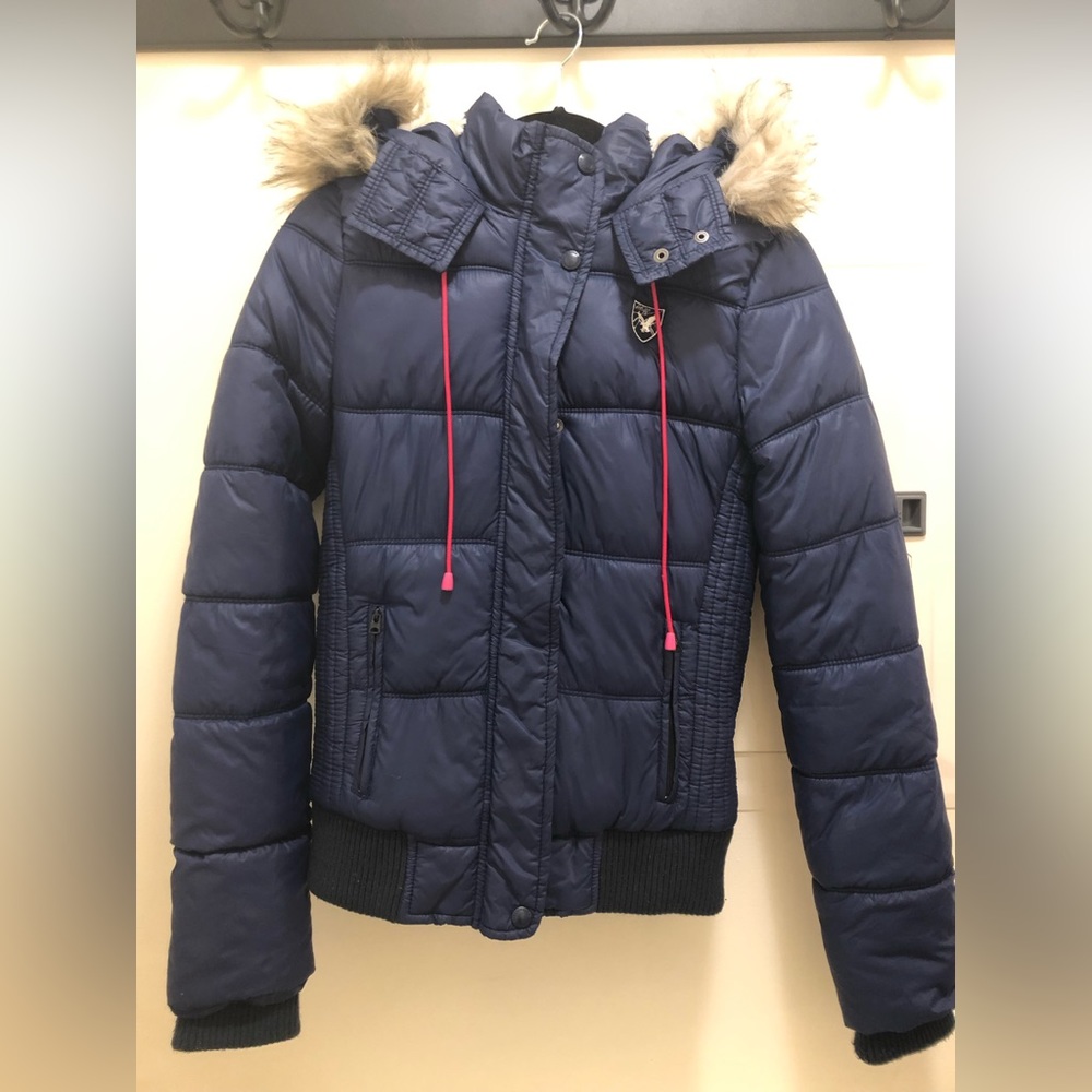 American Eagle Outfitters Navy Winter Coat